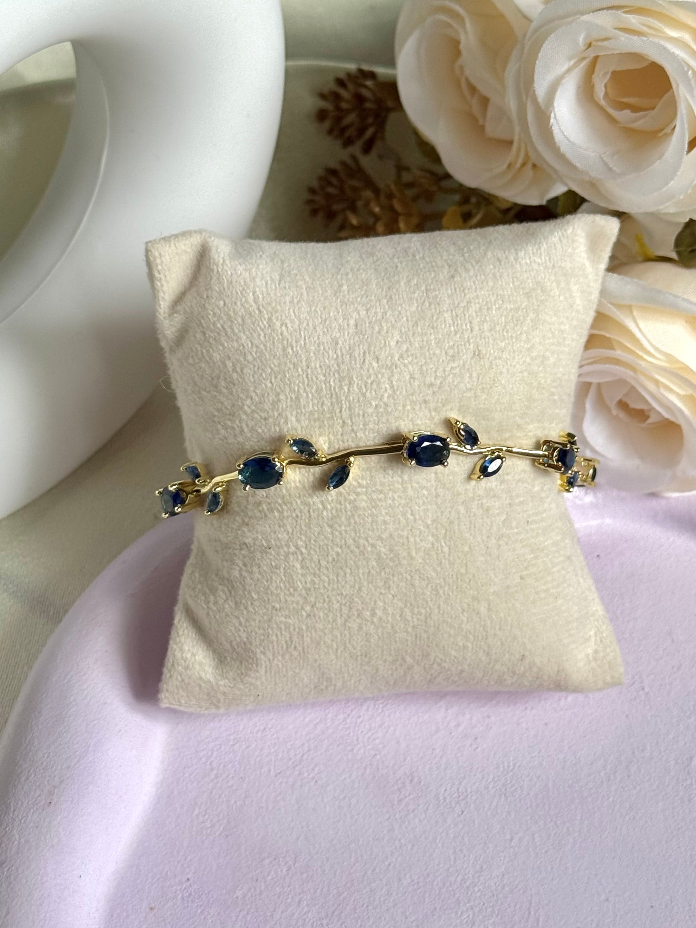 Tulip bracelet blue (gold)
