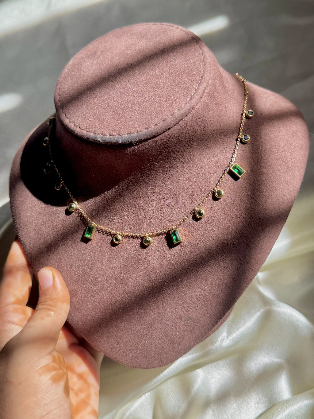 14 Green Charm Necklace