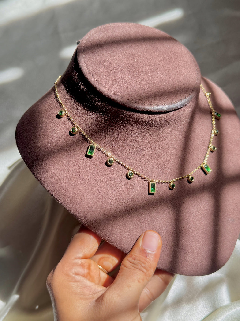14 Green Charm Necklace