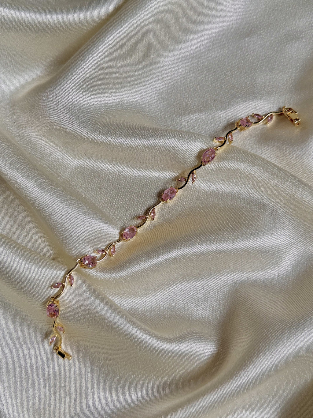 Pink Tulip Stone Bracelet