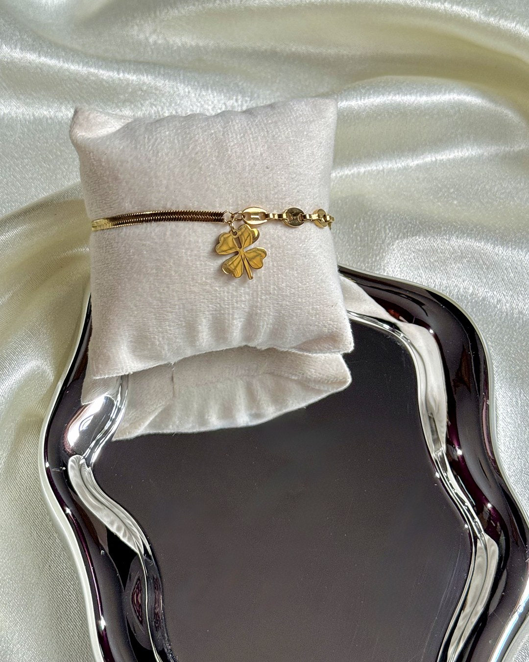 Dual Chain Clover Bracelet