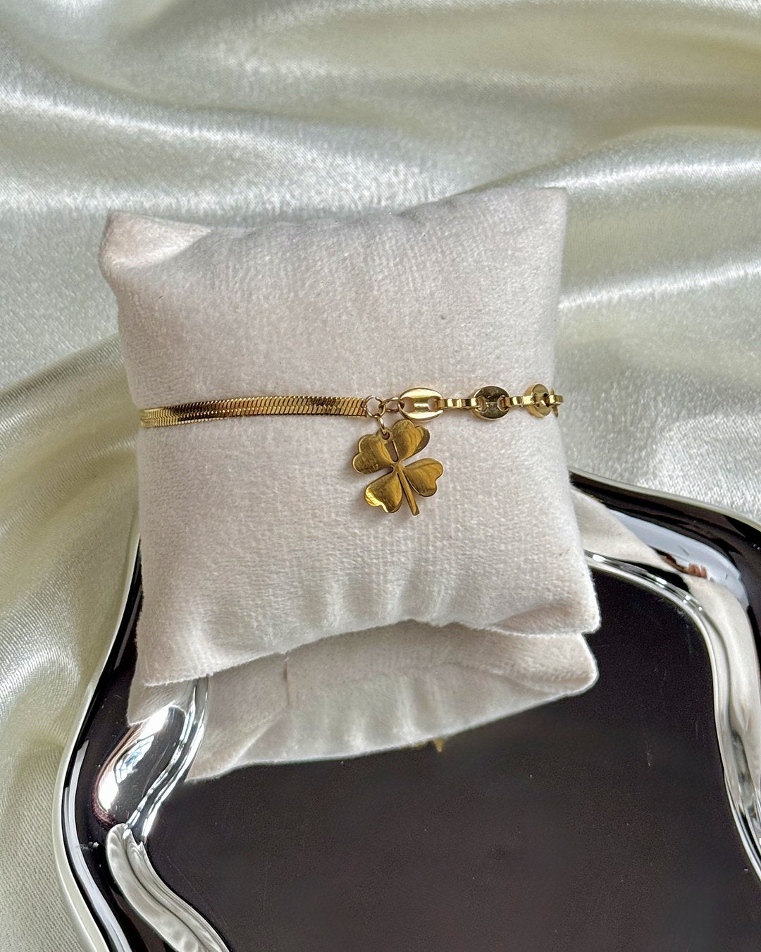 Dual Chain Clover Bracelet