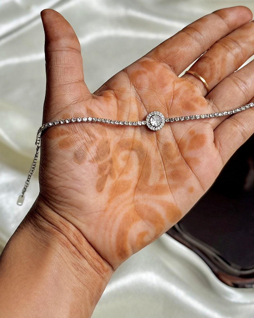 Round Silver Stone Bracelet