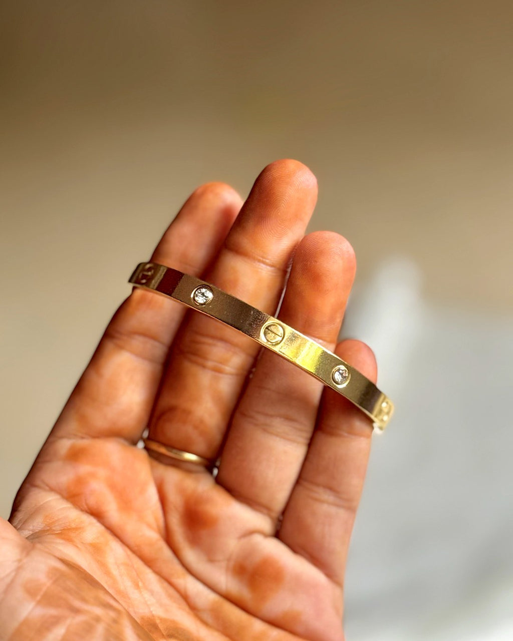 White Stone Bangle
