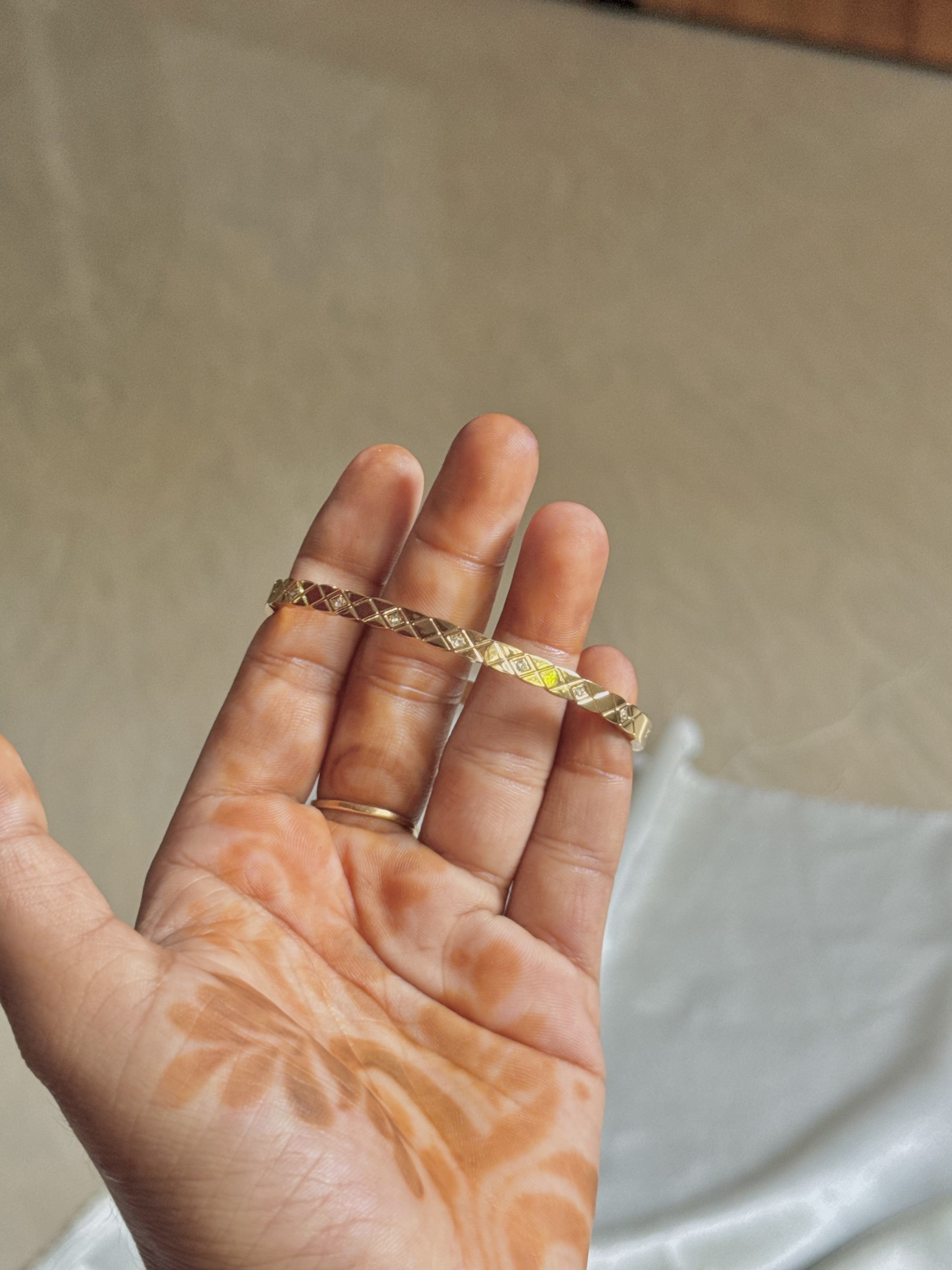 Mini White Stone Locking Bangle