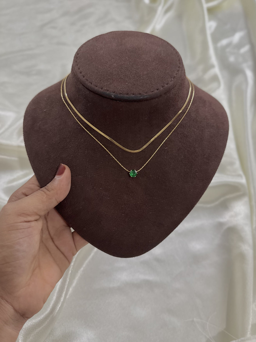 Ivy Gem Necklace (Dark Green)