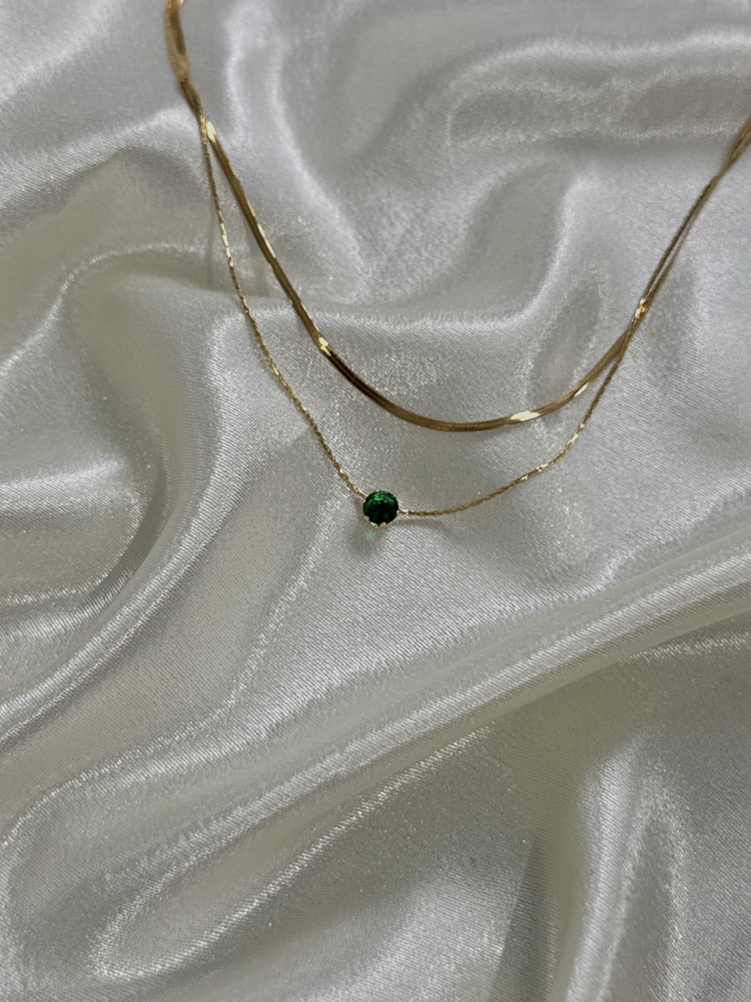 Ivy Gem Necklace (Dark Green)