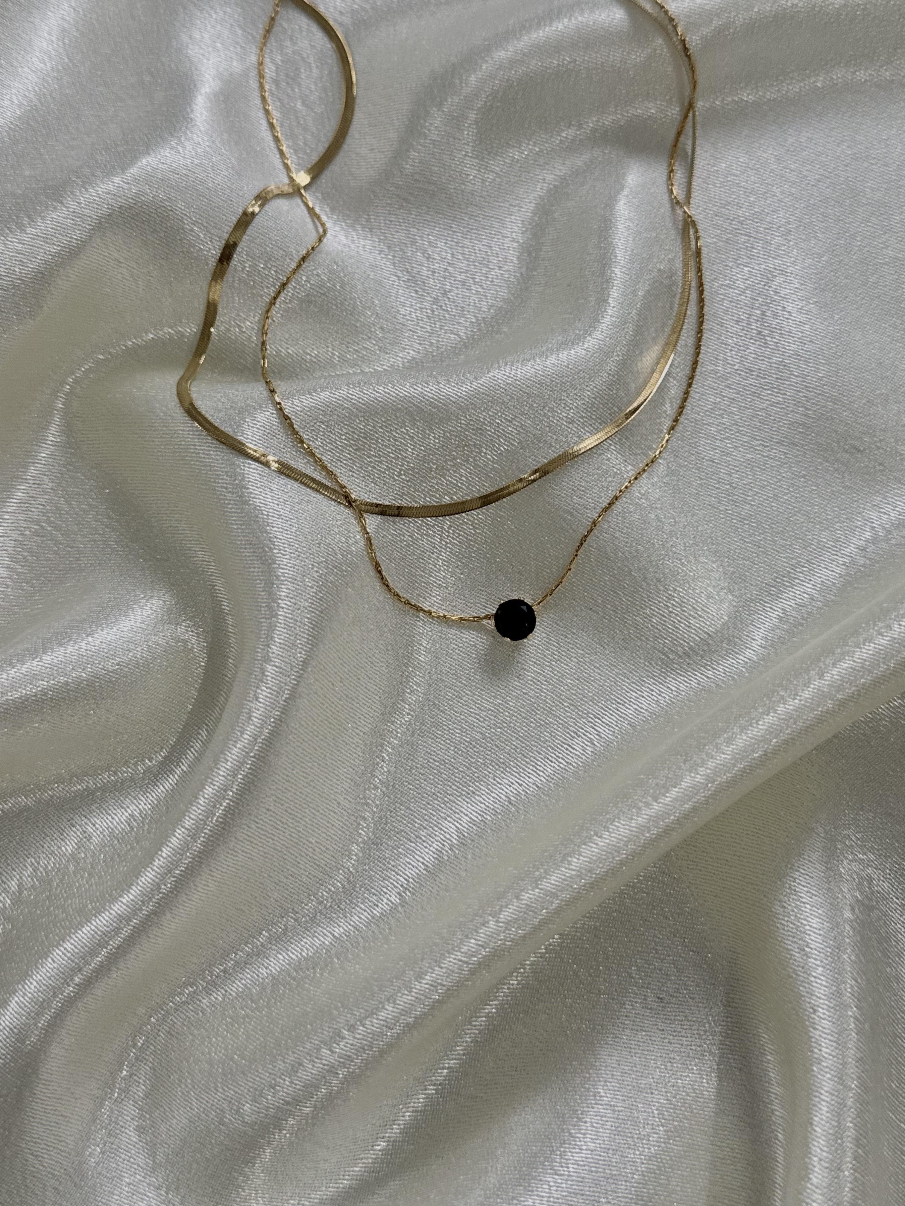 Ivy Gem Necklace (Black)
