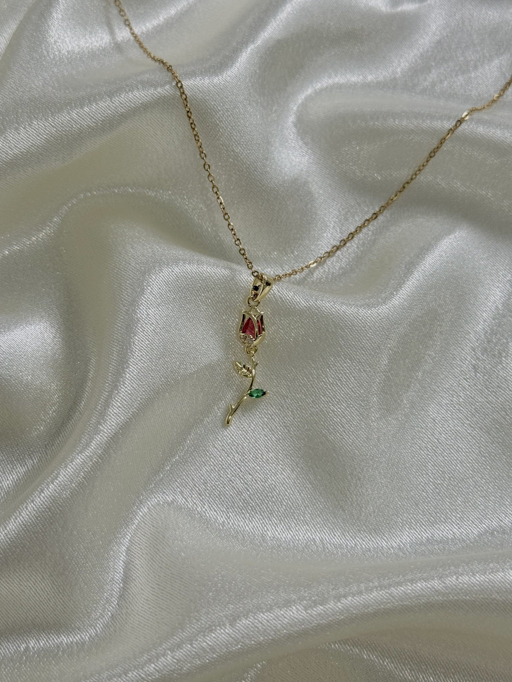 Rose of Grace Necklace (Ruby Red)