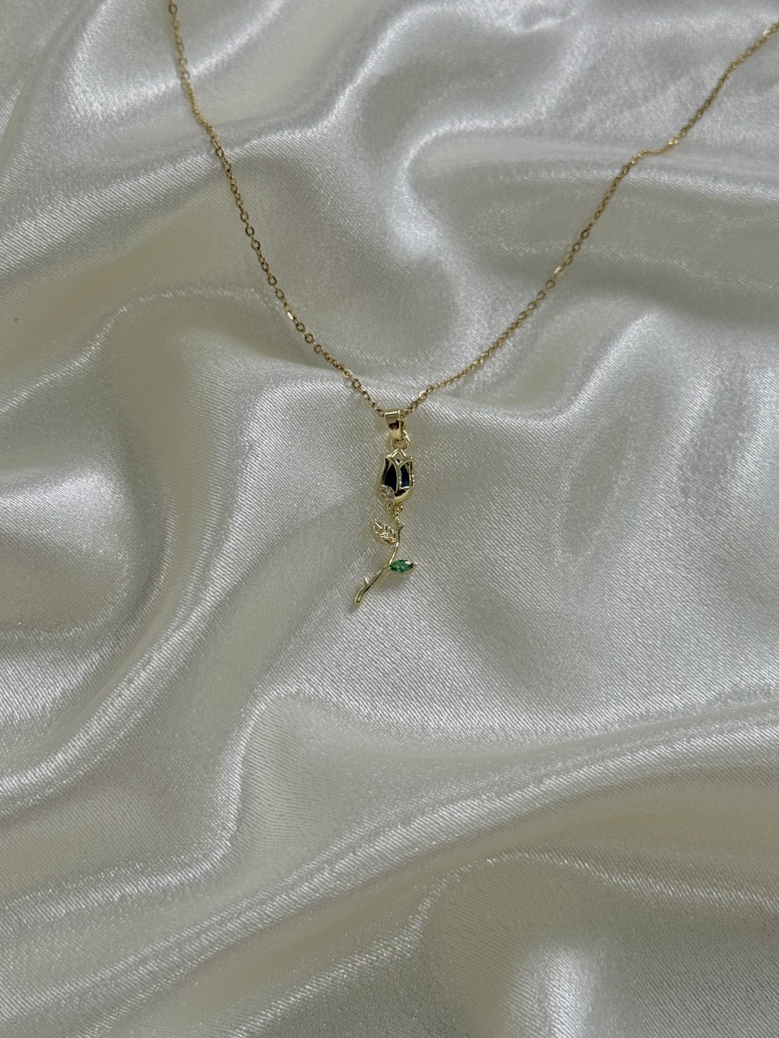 Rose of Grace Necklace (Blue)
