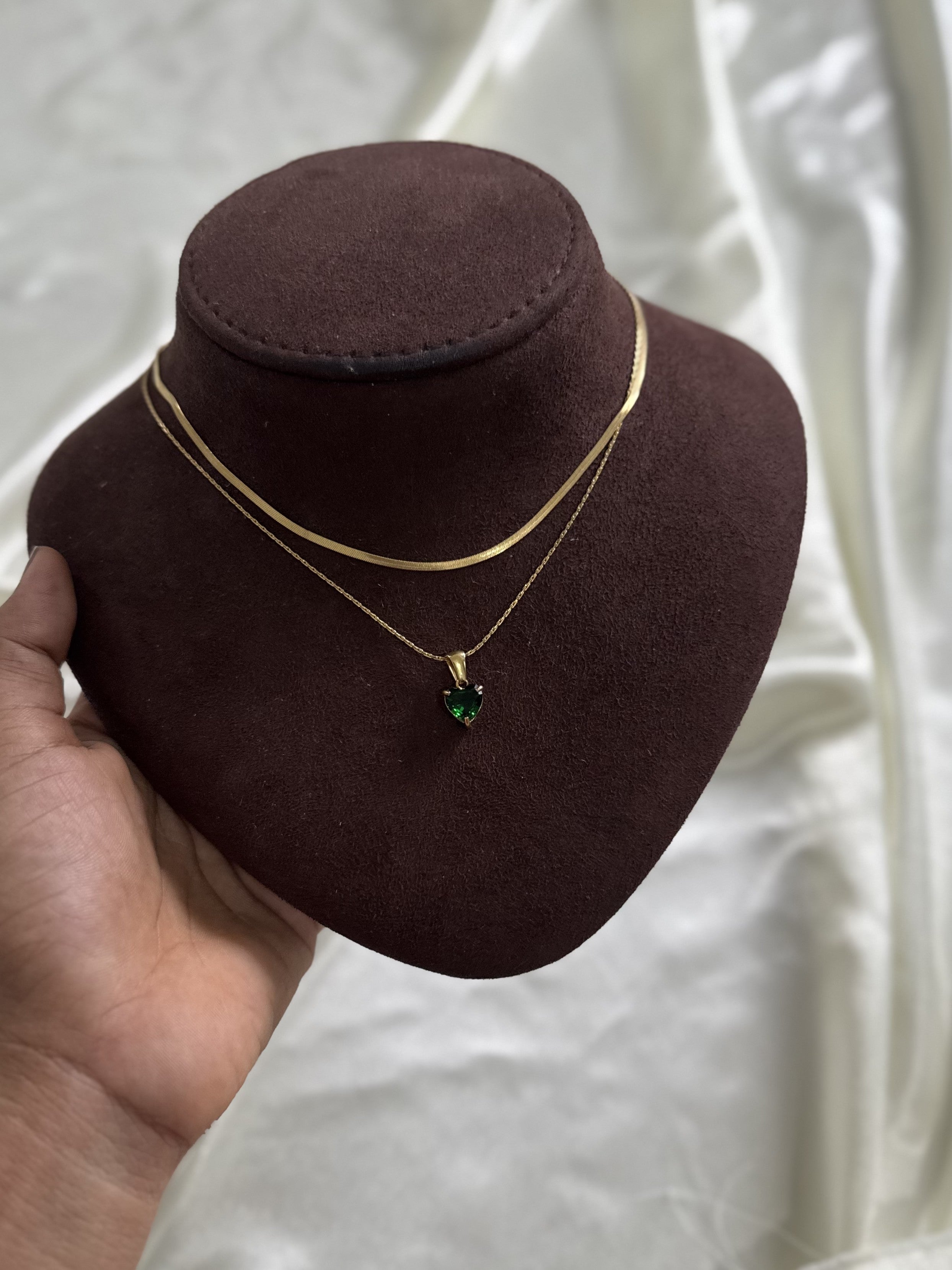 Ivy Gem Necklace (Green Heart)