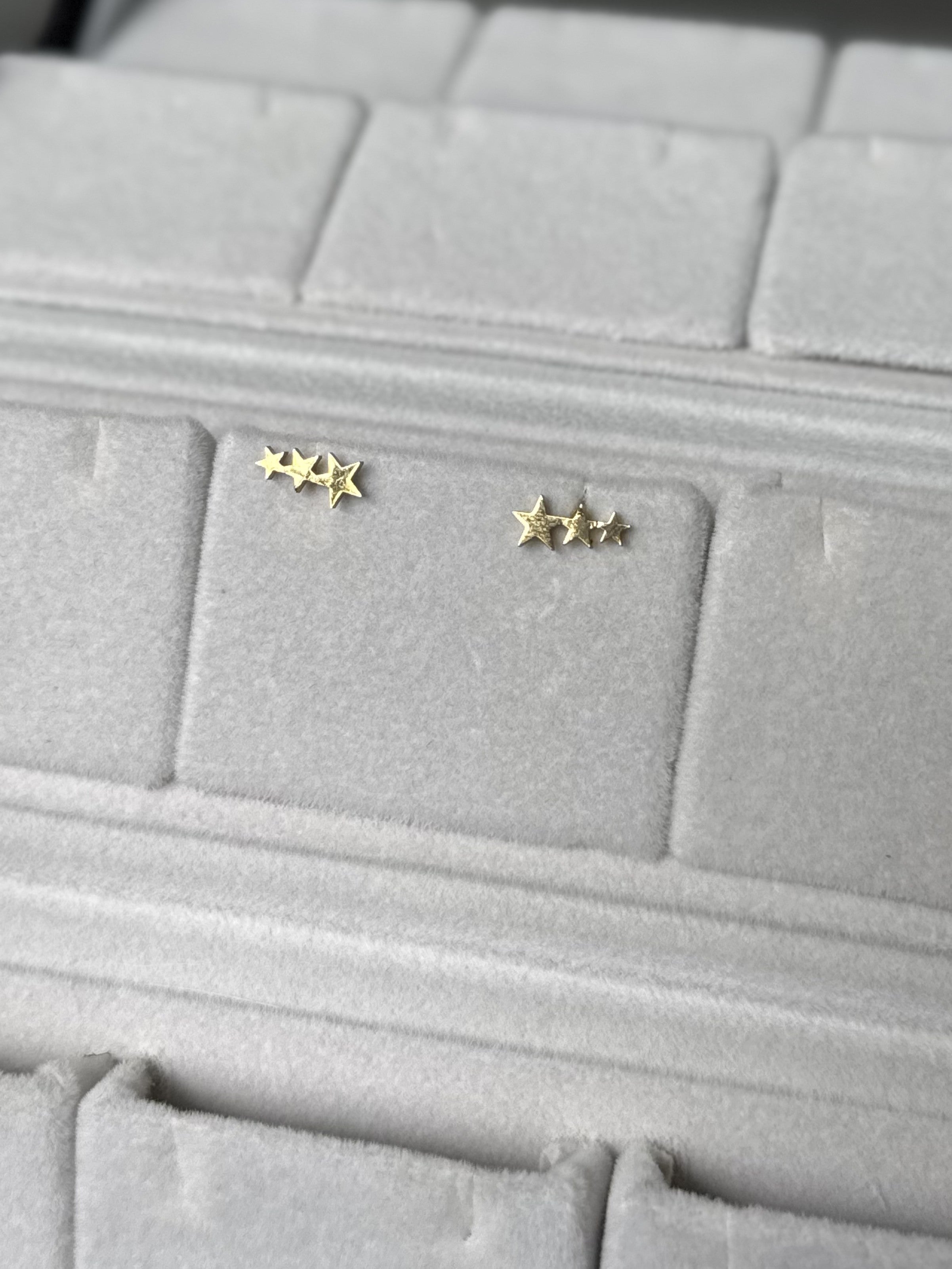 Triple Star Stud Earrings