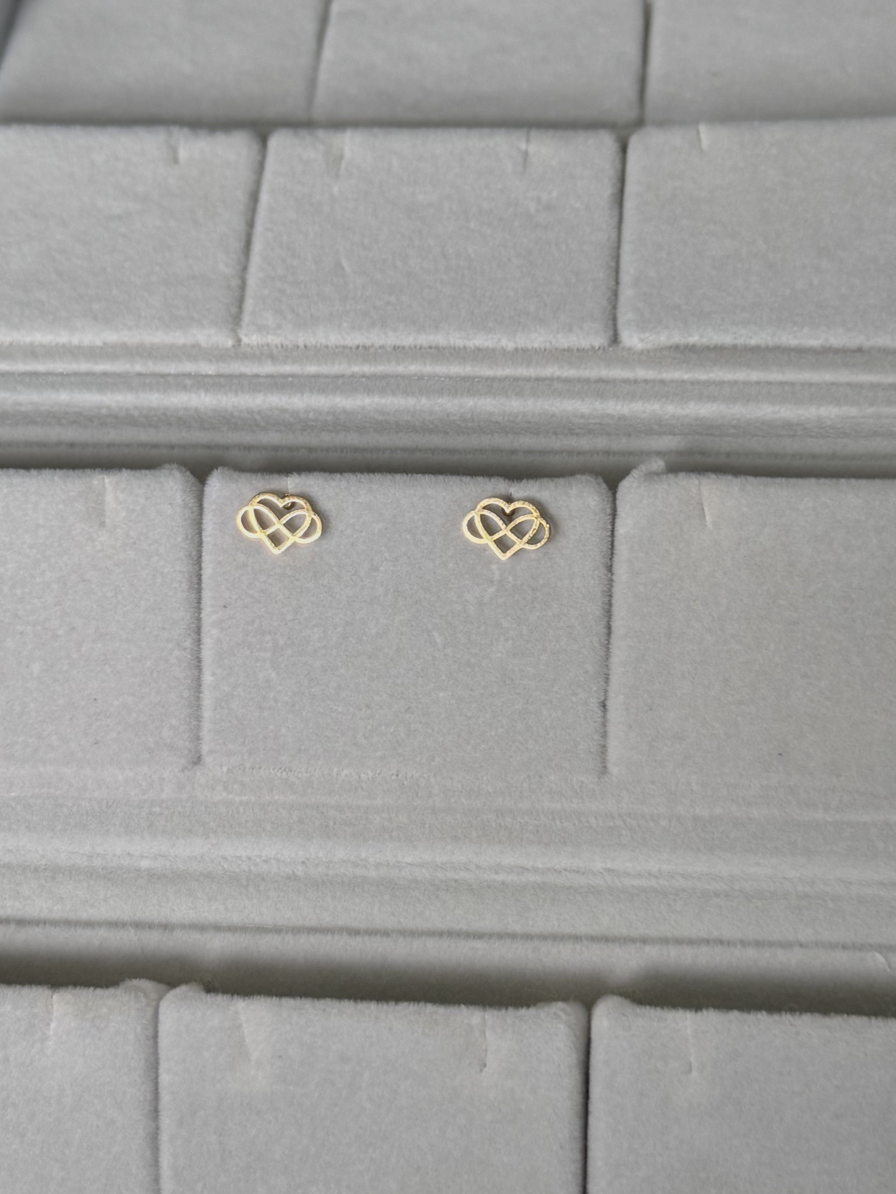 Infinity Heart Stud Earrings