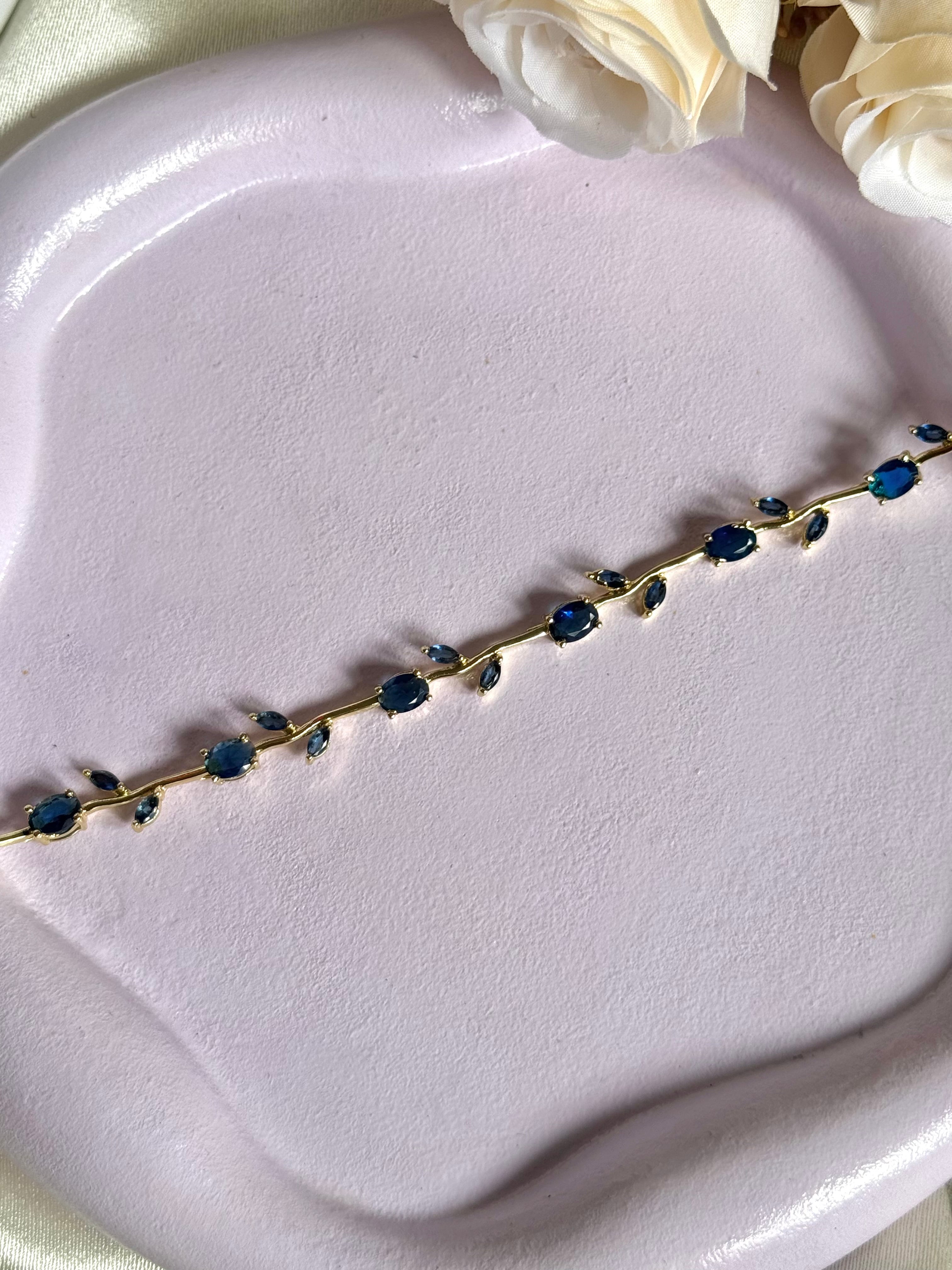 Tulip bracelet blue (gold)