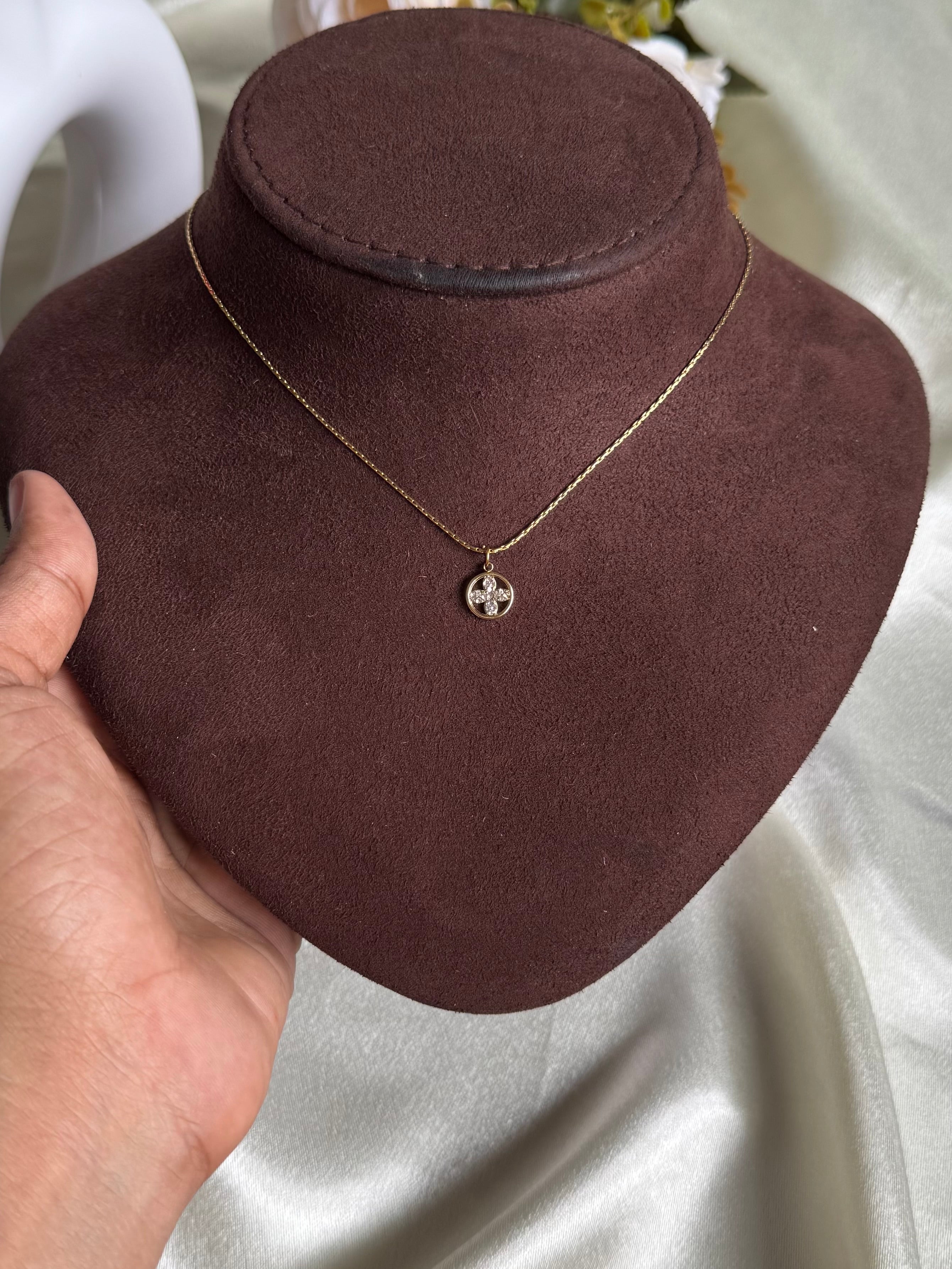 Floral cross necklace