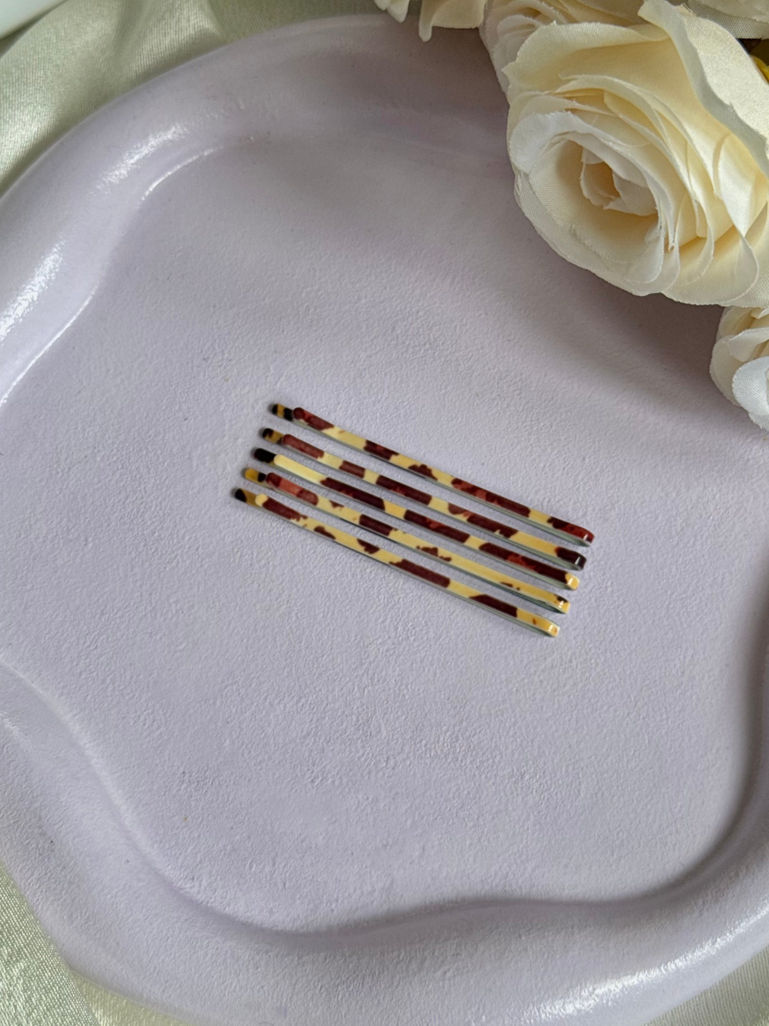 Honey tortoise clip (set of 5)