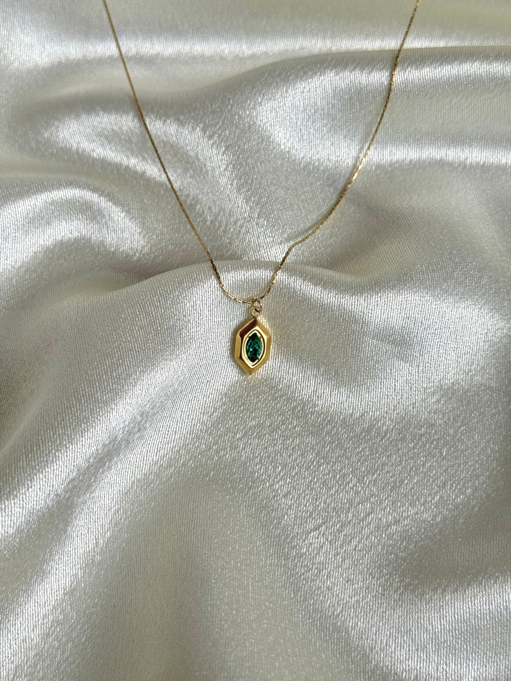 Emerald prism necklace