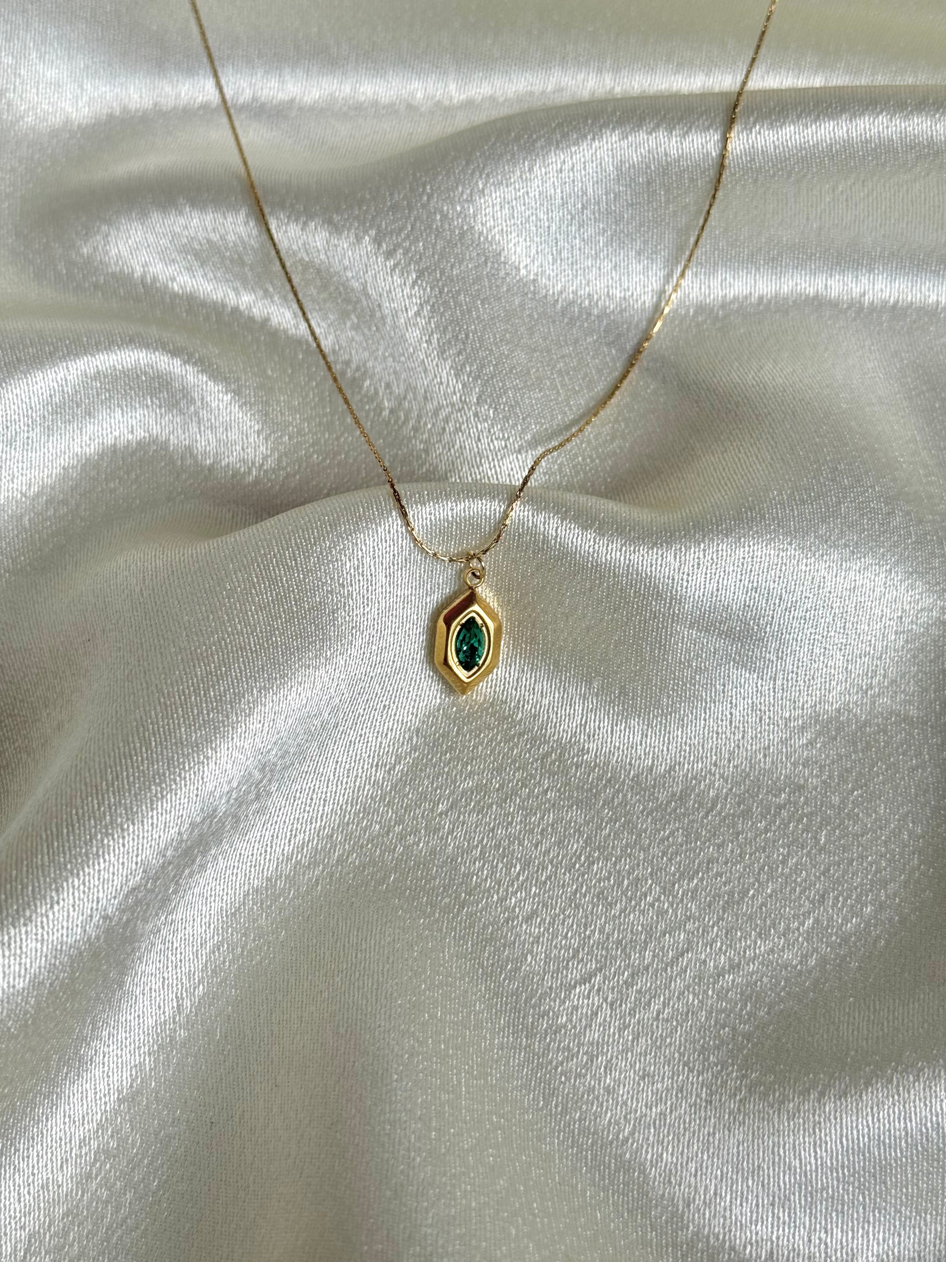 Emerald prism necklace