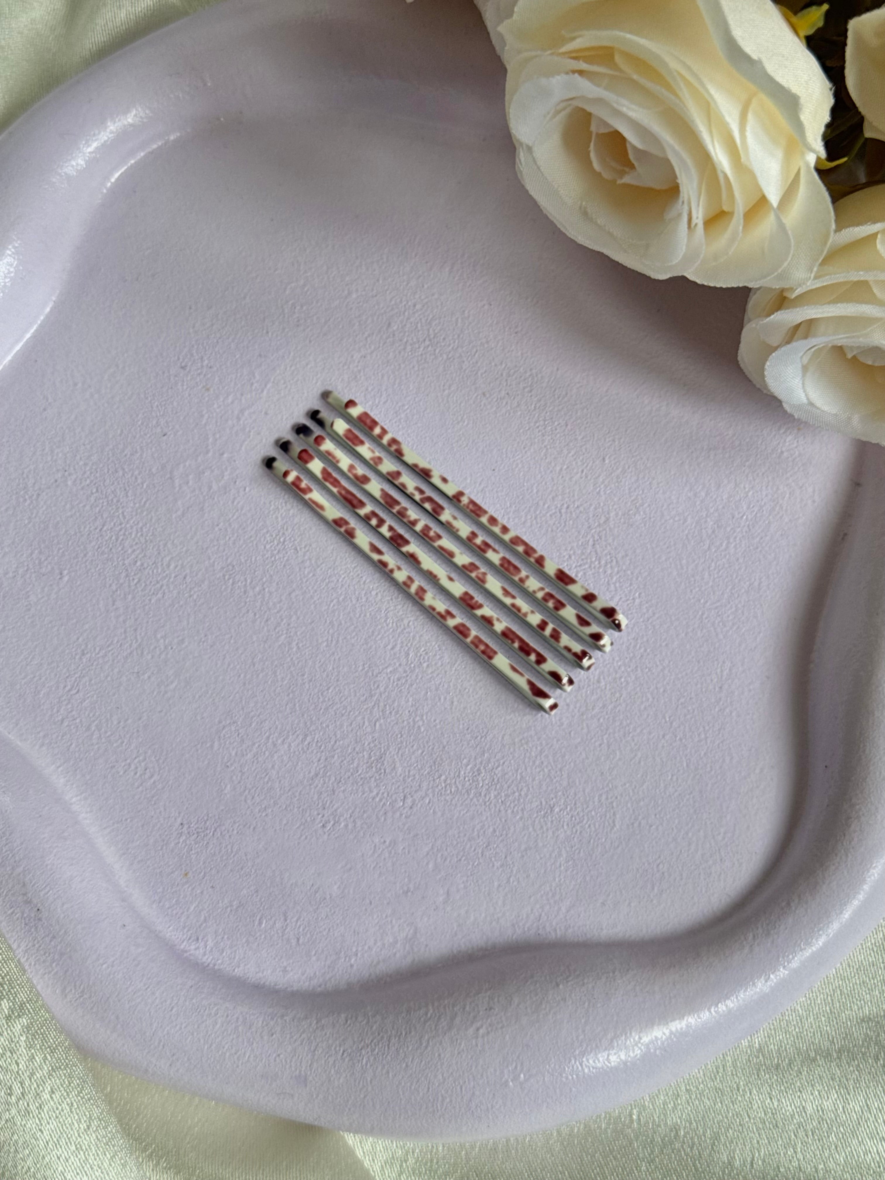 Cherry Leopard Clips (set of 5)