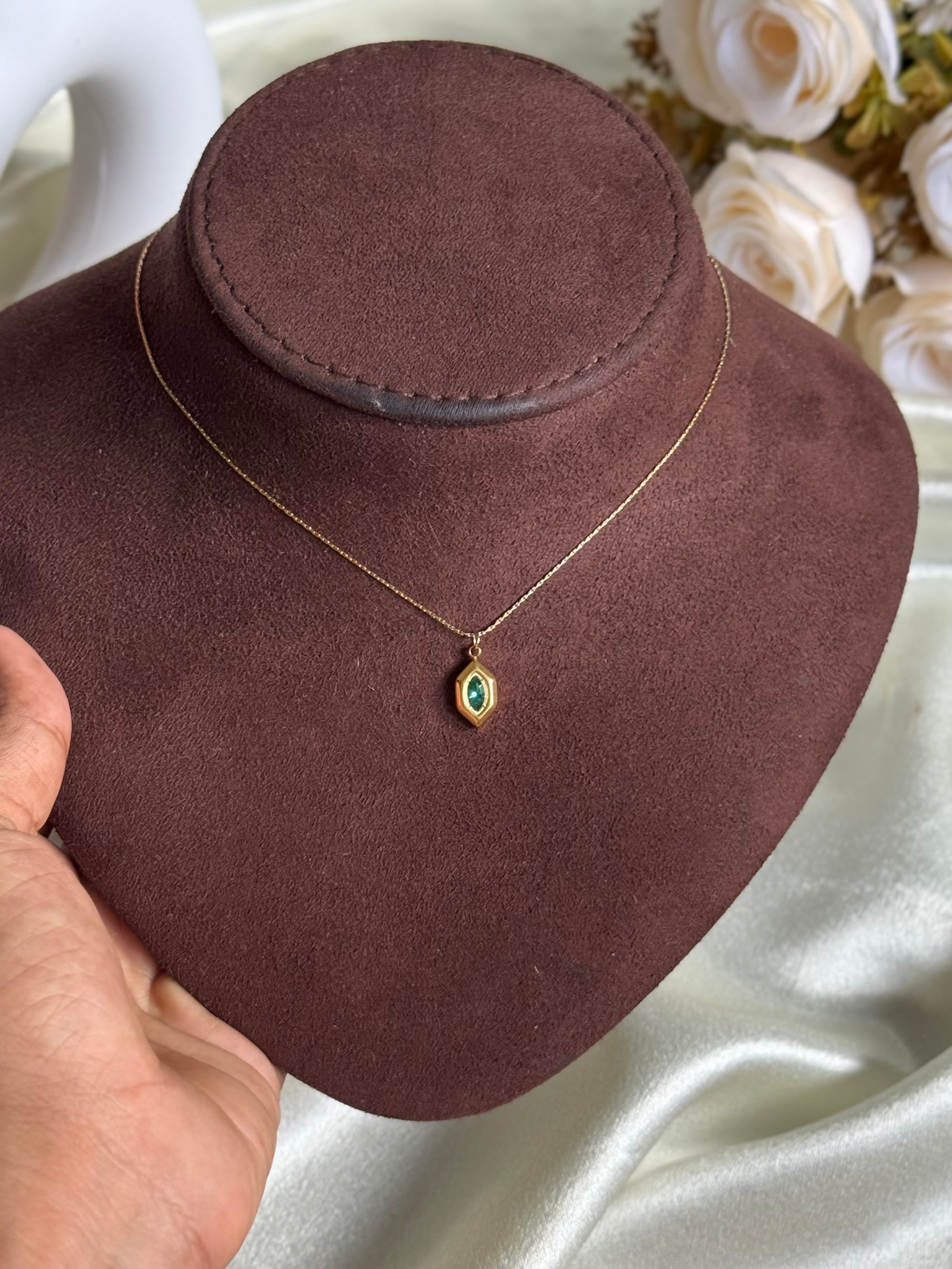 Emerald prism necklace