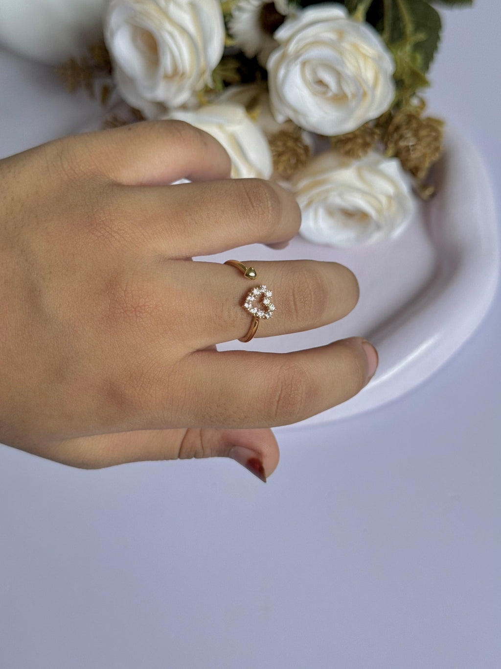 Crowned heart ring
