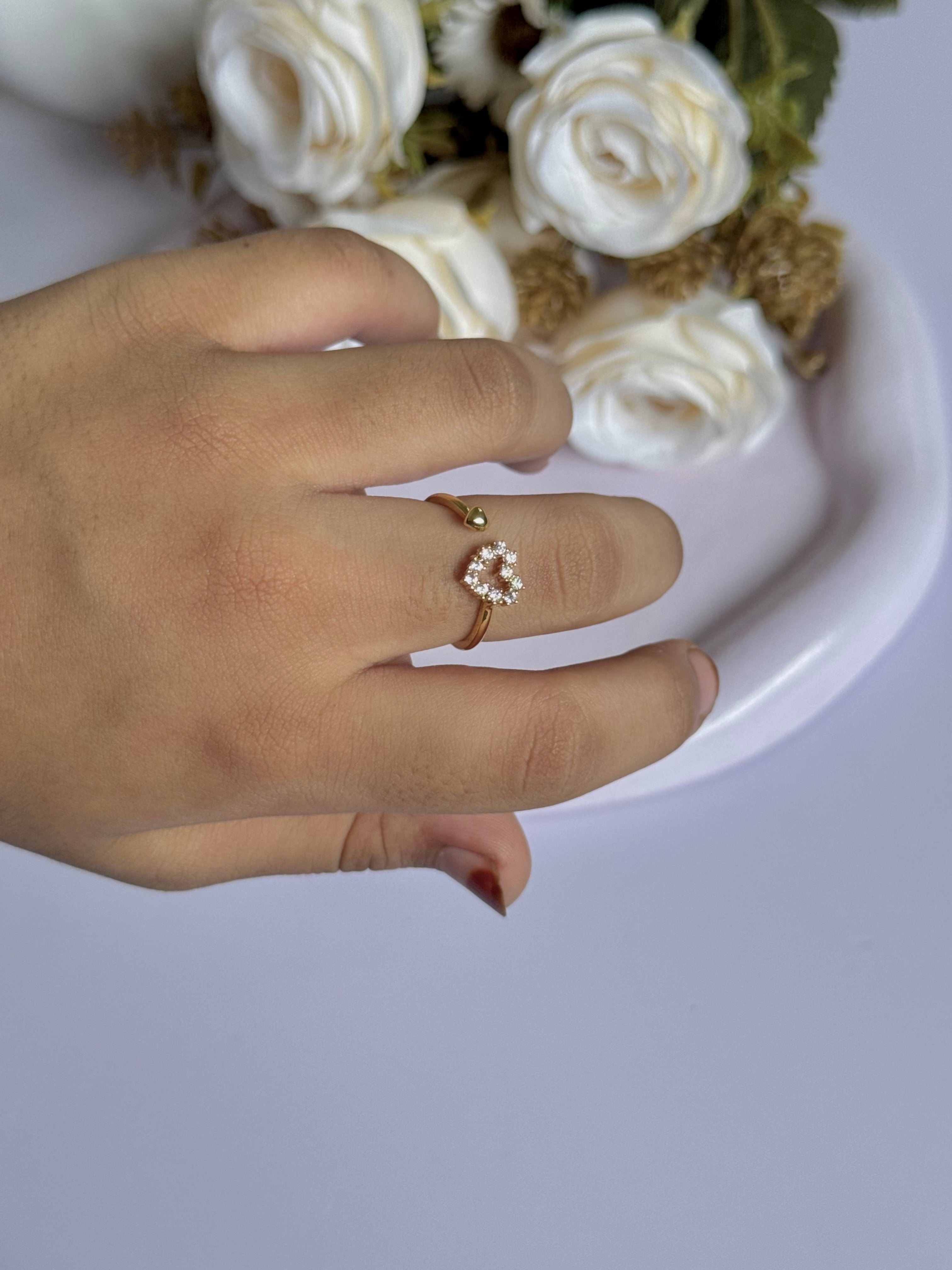 Crowned heart ring