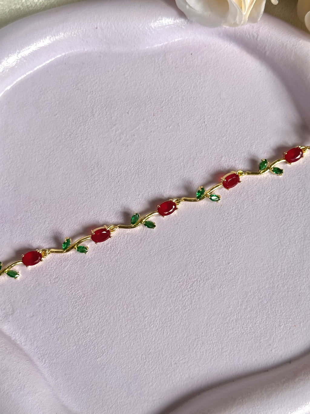 Tulip bracelet - red ( gold )