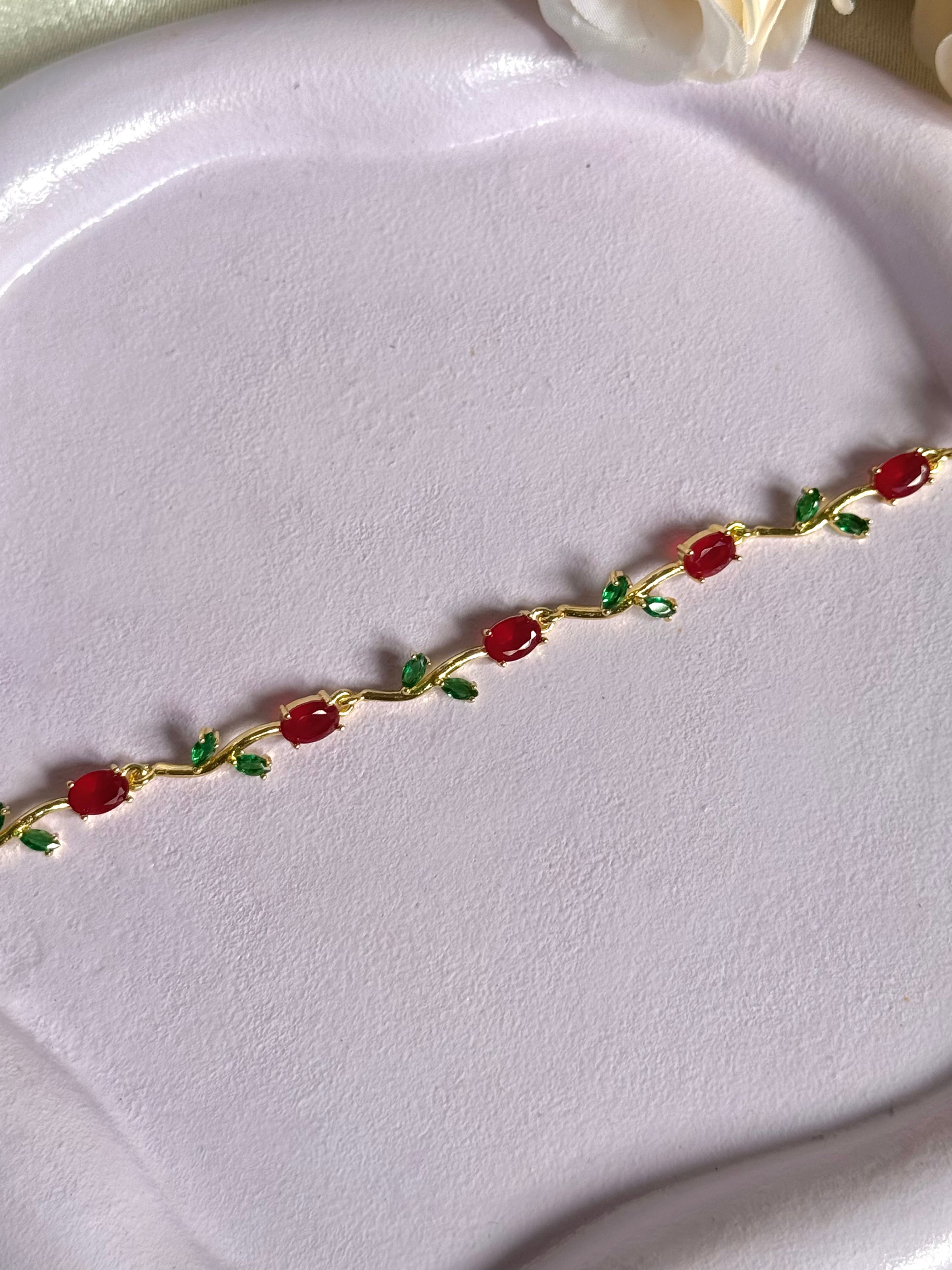 Tulip bracelet - red ( gold )