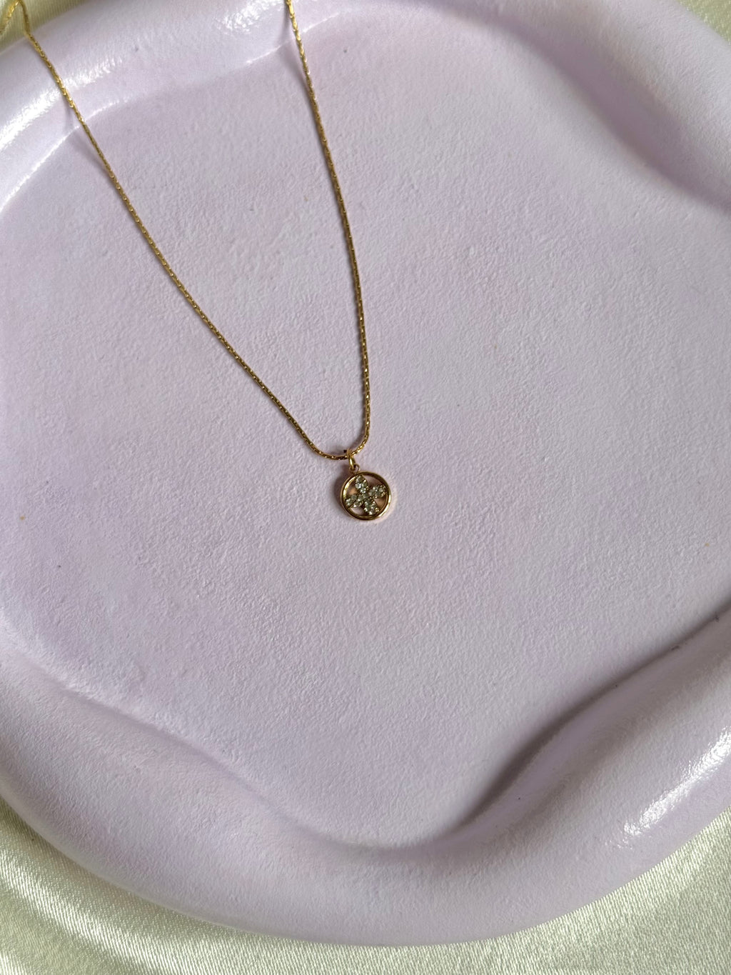 Floral cross necklace