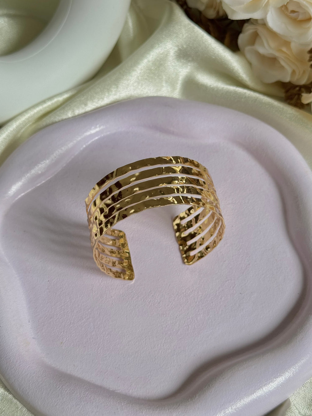 Gilded Layers Cuff Bangle