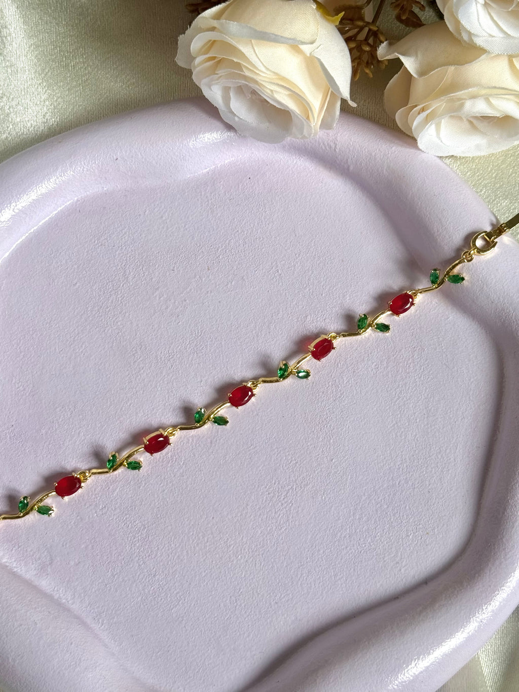 Tulip bracelet - red ( gold )